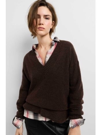 pepe jeans γυναικείο πουλόβερ με v regular fit `ashley`  σε προσφορά