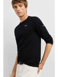 pepe jeans ανδρική μακρυμάνικη μπλούζα με logo print slim fit `original basic` - pm508211 μαύρο