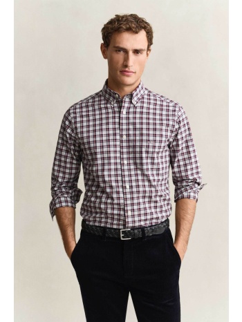 gant ανδρικό πουκάμισο poplin button down με καρό σχέδιο σε προσφορά