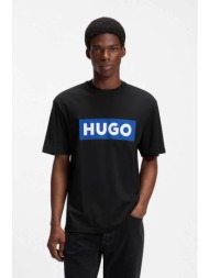 hugo ανδρικό t-shirt με logo print regular fit `nico` - 50522376 μαύρο