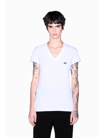 armani exchange γυναικείο t-shirt με v και monogram slim