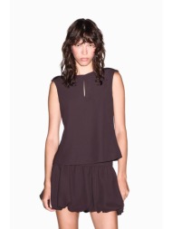 armani exchange γυναικείο αμάνικο τοπ με cut-out regular fit - xw002917af26071 καφέ σκούρο