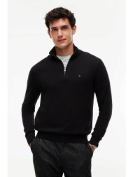 tommy hilfiger ανδρικό πουλόβερ με κασμίρι, 1/2 φερμουάρ και κεντημένο λογότυπο regular fit - mw0mw2