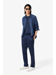 lacoste ανδρικό παντελόνι φόρμας με all-over monogram print regular fit - xh0197 μπλε σκούρο