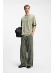 hugo ανδρικό παντελόνι με snake print baggy fit `gunter` - 50563236 χακί