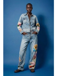 desigual γυναικείο τζιν παντελόνι straight fit `bucket` - 26wwdd22 denim blue