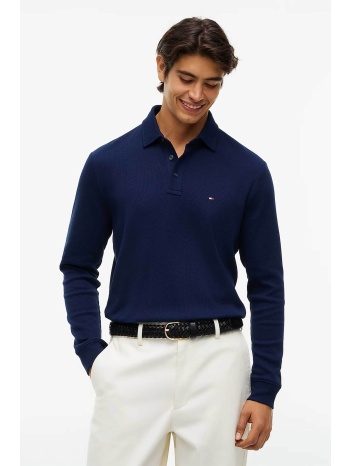 tommy hilfiger ανδρική μπλούζα πόλο με waffle pattern και σε προσφορά