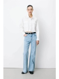 grace & mila γυναικείο πουκάμισο boxy cropped `azelle` - azelle κρέμ