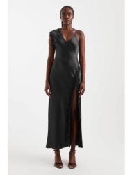 topshop γυναικείο midi φόρεμα σατέν `clari` - 31002212 μαύρο