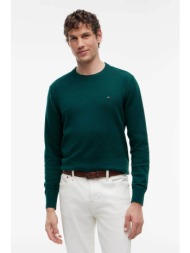 tommy hilfiger ανδρικό πουλόβερ με κασμίρι και κεντημένο λογότυπο regular fit - mw0mw28046 κυπαρισσί