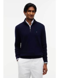tommy hilfiger ανδρικό πουλόβερ με κασμίρι, 1/2 φερμουάρ και κεντημένο λογότυπο regular fit - mw0mw2