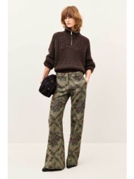 ba&sh γυναικείο παντελόνι με all-over floral print `remea` - remeh26 χακί
