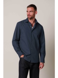 profuomo ανδρικό πουκάμισο soft casual μονόχρωμο relaxed fit - ppxh30033e σκούρο μπλε