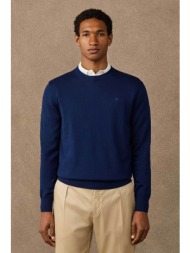 hackett ανδρικό πουλόβερ με κεντημένο λογότυπο classic fit - hm7000116 μπλε σκούρο