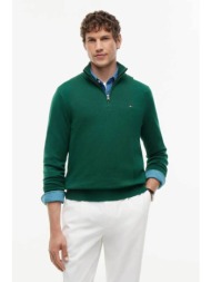 tommy hilfiger ανδρικό πουλόβερ με κασμίρι, 1/2 φερμουάρ και κεντημένο λογότυπο regular fit - mw0mw2