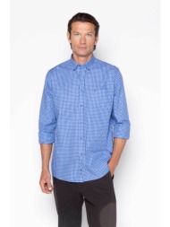 the bostonians ανδρικό πουκάμισο button down με καρό σχέδιο και τσέπη με κεντημένο λογότυπο regular 