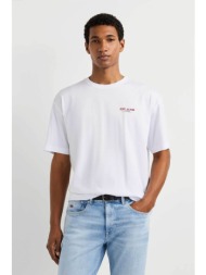pepe jeans ανδρικό t-shirt με print casual fit `chelsea` - pm5010407 λευκό