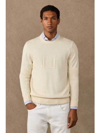 hackett ανδρικό πουλόβερ με ανάγλυφο monogram classic fit  σε προσφορά
