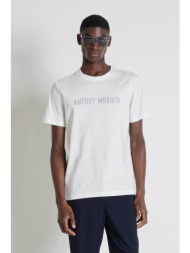 antony morato ανδρικό t-shirt με λογότυπο regular fit - ks02703fa100240 υπόλευκο