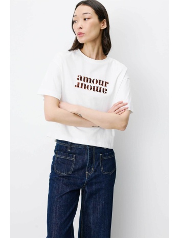 grace & mila γυναικείο t-shirt μονόχρωμο με letter print