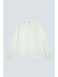 suncoo paris γυναικείo πουκάμισο με δαντέλα - c07023h26 λευκό