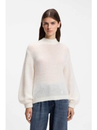 hugo γυναικεία μπλούζα πλεκτή ribbed `siforo` - 50569408 λευκό