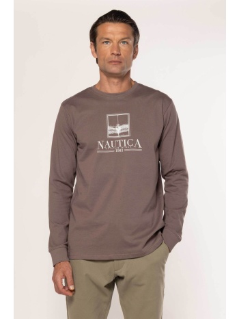 nautica ανδρική μακρυμάνικη μπλούζα με graphic logo 