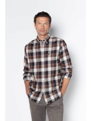 the bostonians ανδρικό πουκάμισο twill button down με καρό