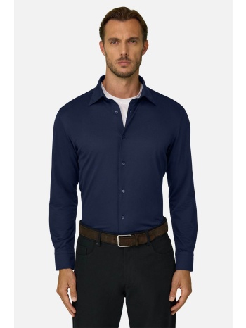 boggi milano ανδρικό πουκάμισο twill μονόχρωμο regular fit