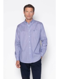 the bostonians ανδρικό πουκάμισο twill button down με ψιλό καρό σχέδιο και τσέπη με κεντημένο λογότυ