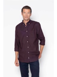the bostonians ανδρικό πουκάμισο twill button down με τσέπη και κεντημένο λογότυπο regular fit - aap