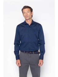 the bostonians ανδρικό πουκάμισο με μικροσχέδιο slim fit `dobby` - acp2511 μπλε σκούρο