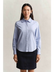 gant γυναικείο πουκάμισο oxford με βολάν στο γιακά regular fit - 4300729 μπλε misty