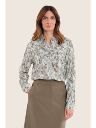 gerry weber γυναικείο πουκάμισο με all-over print - n71027730038 πράσινο