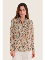 gerry weber γυναικείο πουκάμισο με paisley print - n71032714038 λαδί