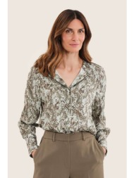 gerry weber γυναικείο πουκάμισο με all-over print - n71034730040 πράσινο