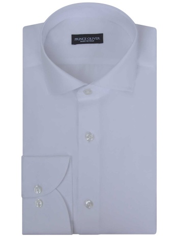 prince oliver ανδρικό πουκάμισο poplin μονόχρωμο modern fit