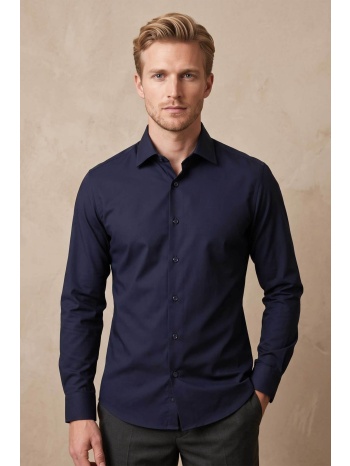 prince oliver ανδρικό πουκάμισο μονόχρωμο modern fit 