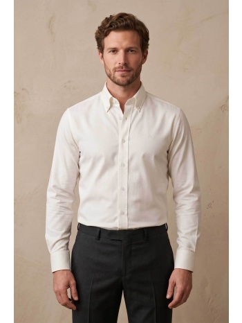 prince oliver ανδρικό πουκάμισο button down με κεντημένο