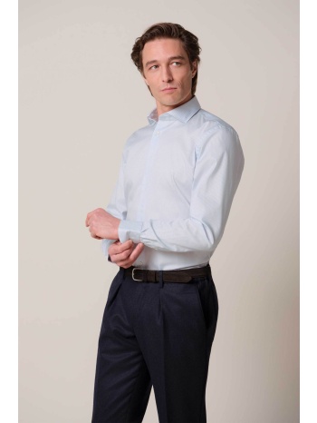 profuomo ανδρικό πουκάμισο twill με ριγέ σχέδιο slim fit 