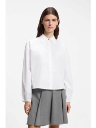 hugo γυναικείo πουκάμισο cropped `endeka` - 50572062 λευκό