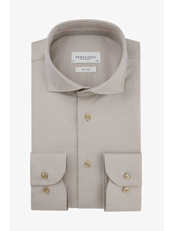 profuomo ανδρικό πουκάμισο twill μονόχρωμο slim fit 