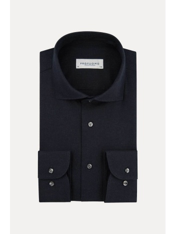 profuomo ανδρικό πουκάμισο brushed twill μονόχρωμο slim fit
