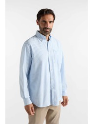 harmont & blaine ανδρικό πουκάμισο oxford με ριγέ σχέδιο και τσέπη με λογότυπο classic fit - ccr6390