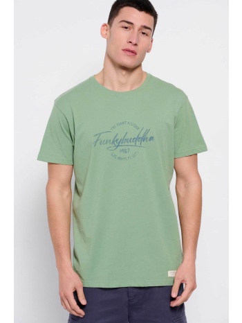 funky buddha ανδρικό βαμβακερό t-shirt με contrast logo and
