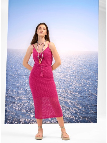 orsay γυναικείο midi φόρεμα με διάτρητο σχέδιο και τιράντες σε προσφορά