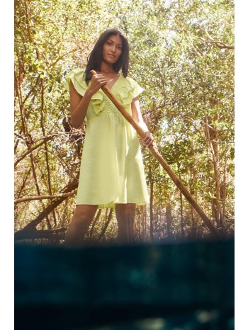 orsay γυναικείο mini φόρεμα με βολάν - 470249-125000 κίτρινο