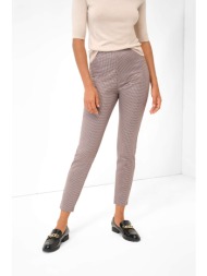 orsay γυναικείο παντελόνι με καρό σχέδιο slim fit - 350169-092000 μπεζ