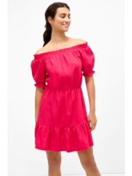 orsay γυναικείο mini φόρεμα με carmen λαιμόκοψη - 470309-381000 φούξια