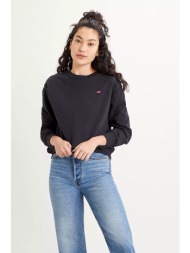 levi`s® γυναικεία μπλούζα φούτερ με logo patch `standard crewneck` - 2468800-06 μαύρο